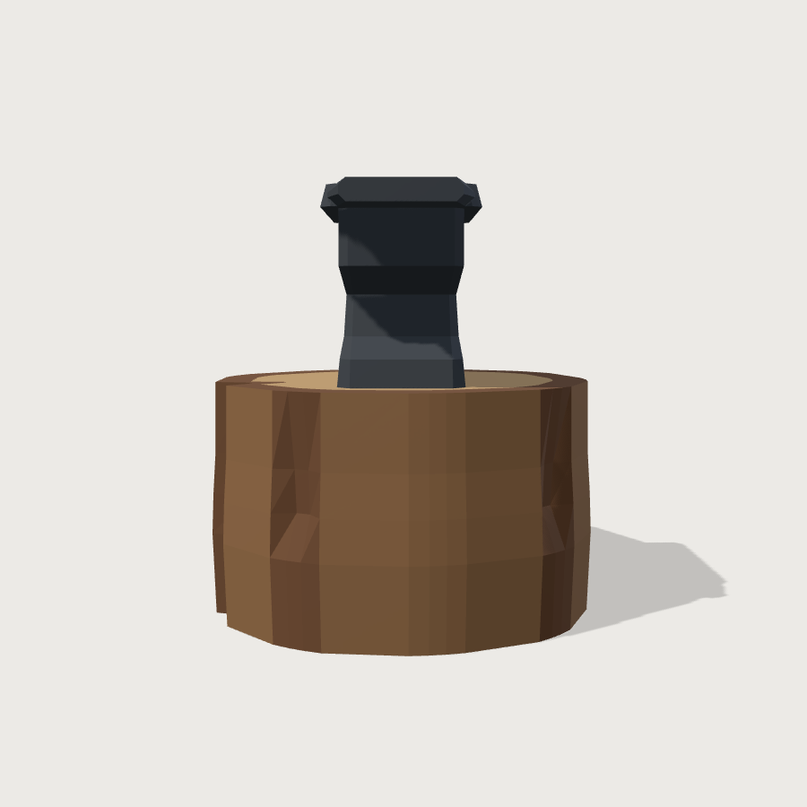 Anvil low-poly 3D model, right render