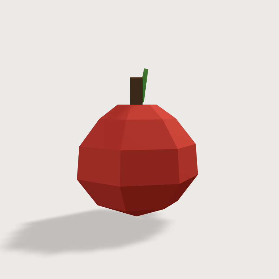 Apple low-poly 3D model, left render
