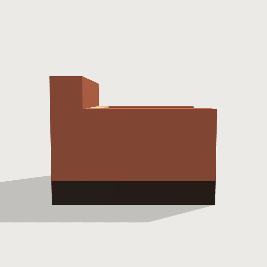 Armchair low-poly 3D model, left render