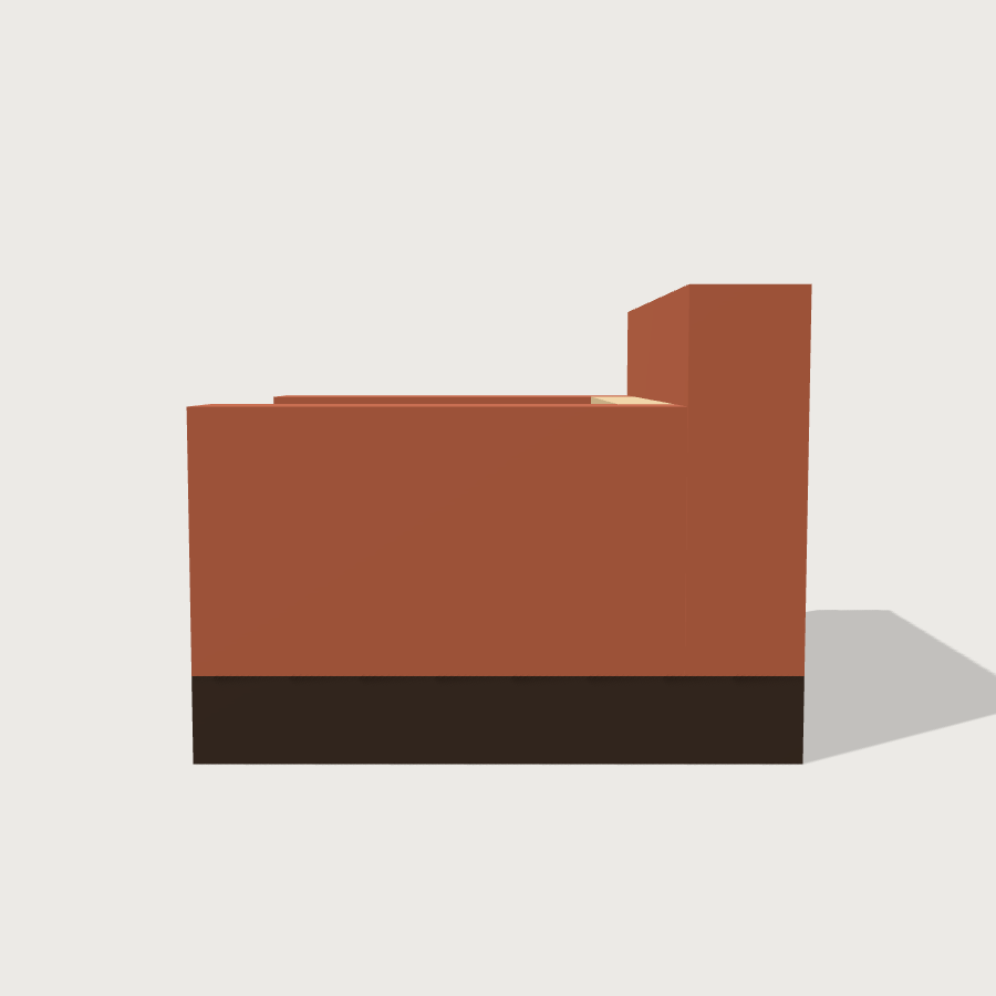 Armchair low-poly 3D model, right render