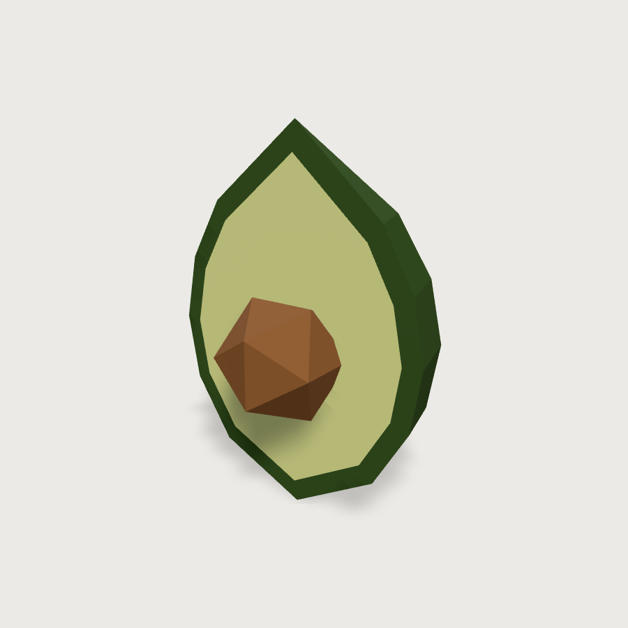 Avocado low-poly 3D model