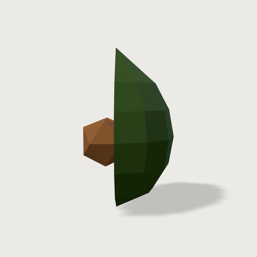 Avocado low-poly 3D model, right render