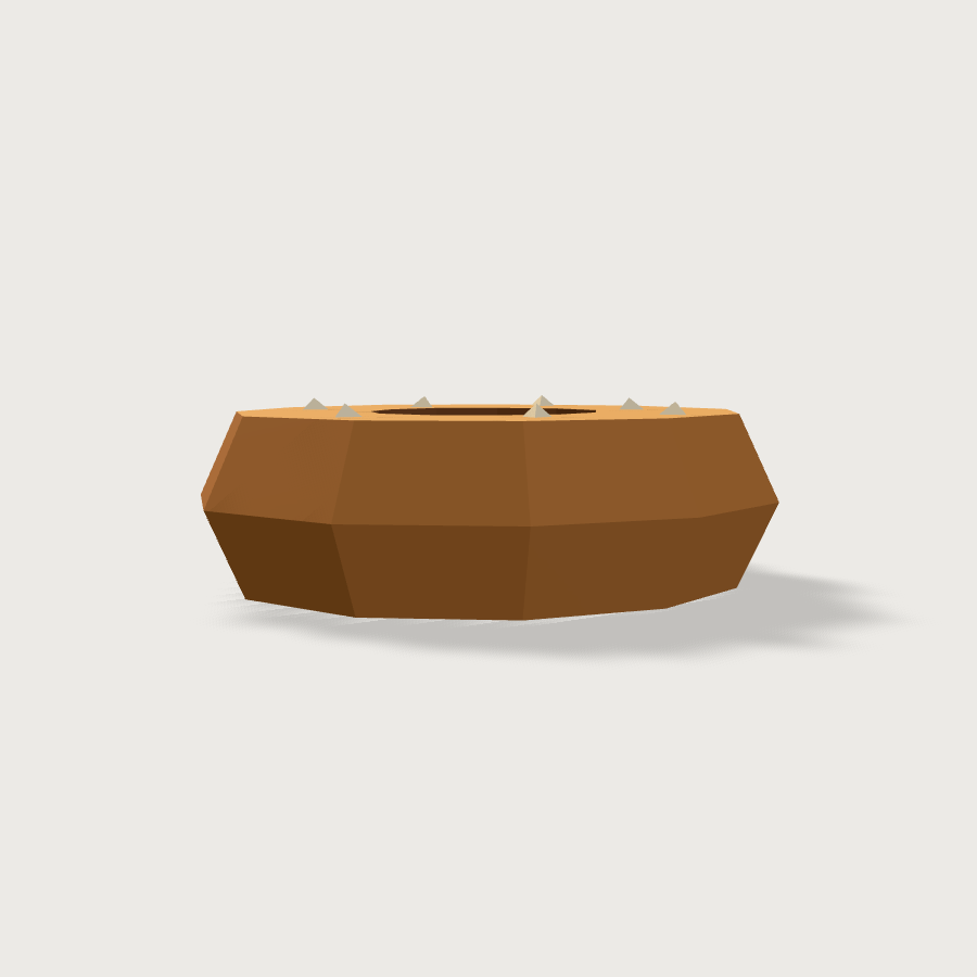 Bagel low-poly 3D model, back render