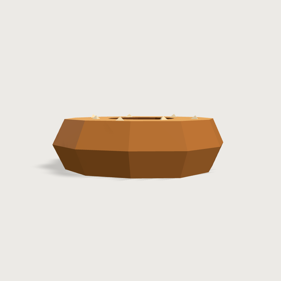 Bagel low-poly 3D model, front render