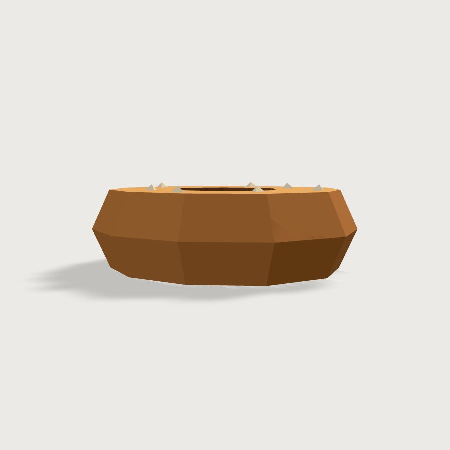 Bagel low-poly 3D model, left render