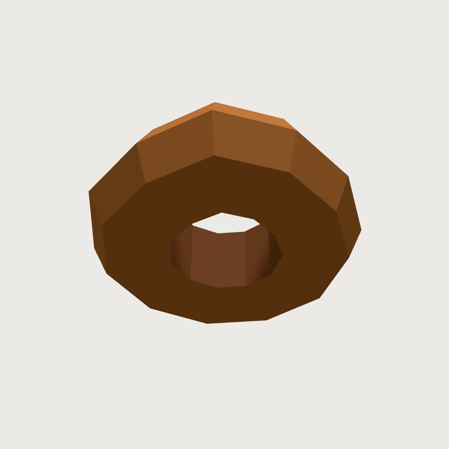 Bagel low-poly 3D model, low render