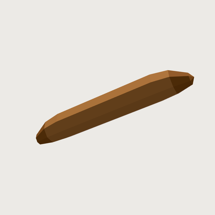 Baguette low-poly 3D model, low render
