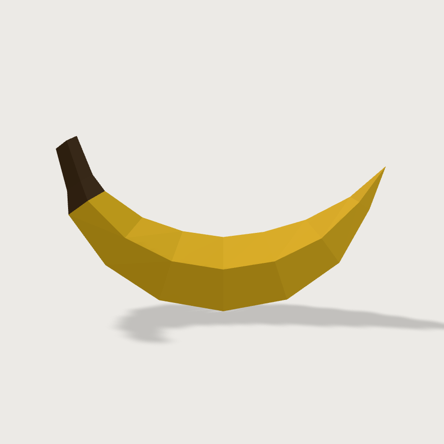Banana low-poly 3D model, back render