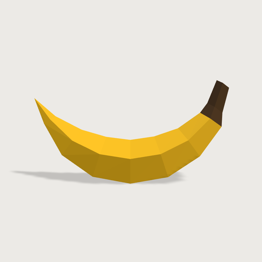 Banana low-poly 3D model, front render