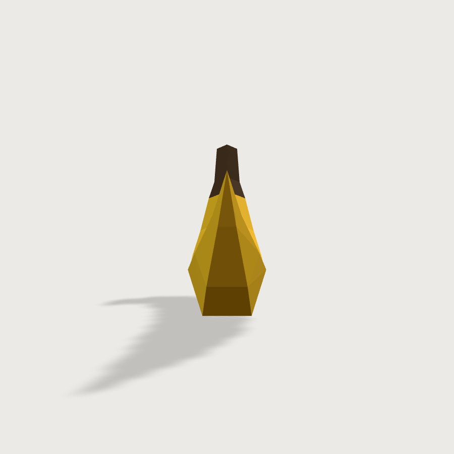 Banana low-poly 3D model, left render