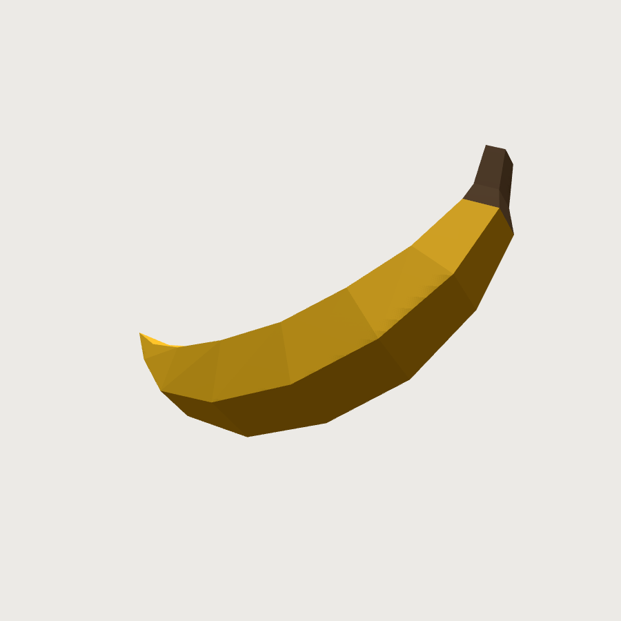 Banana low-poly 3D model, low render