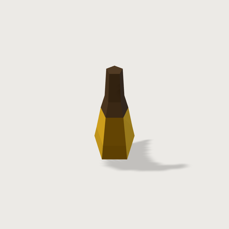 Banana low-poly 3D model, right render