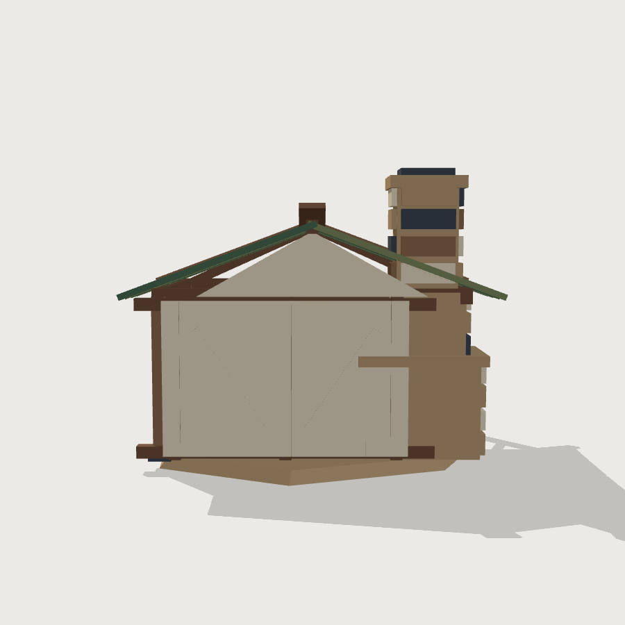 Blacksmith Forge low-poly 3D model, back render