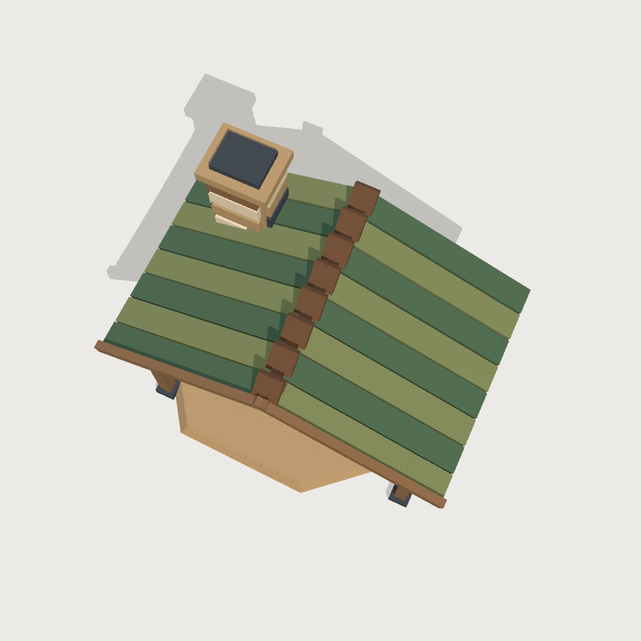 Blacksmith Forge low-poly 3D model, top render