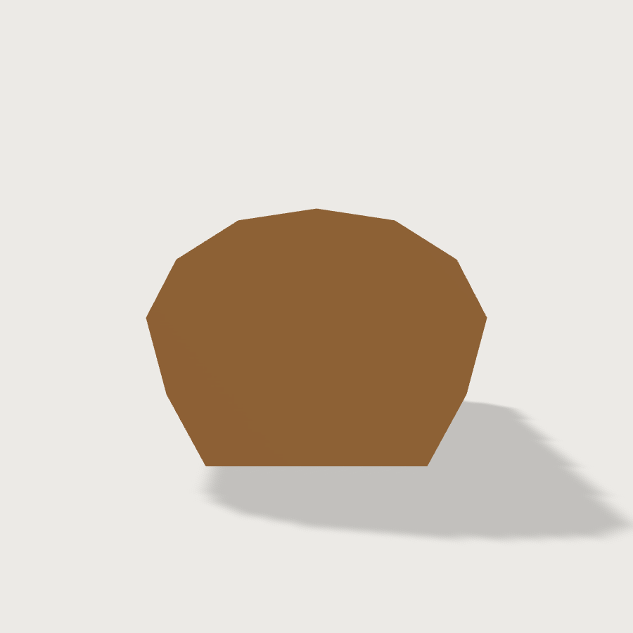 Bread Loaf low-poly 3D model, back render