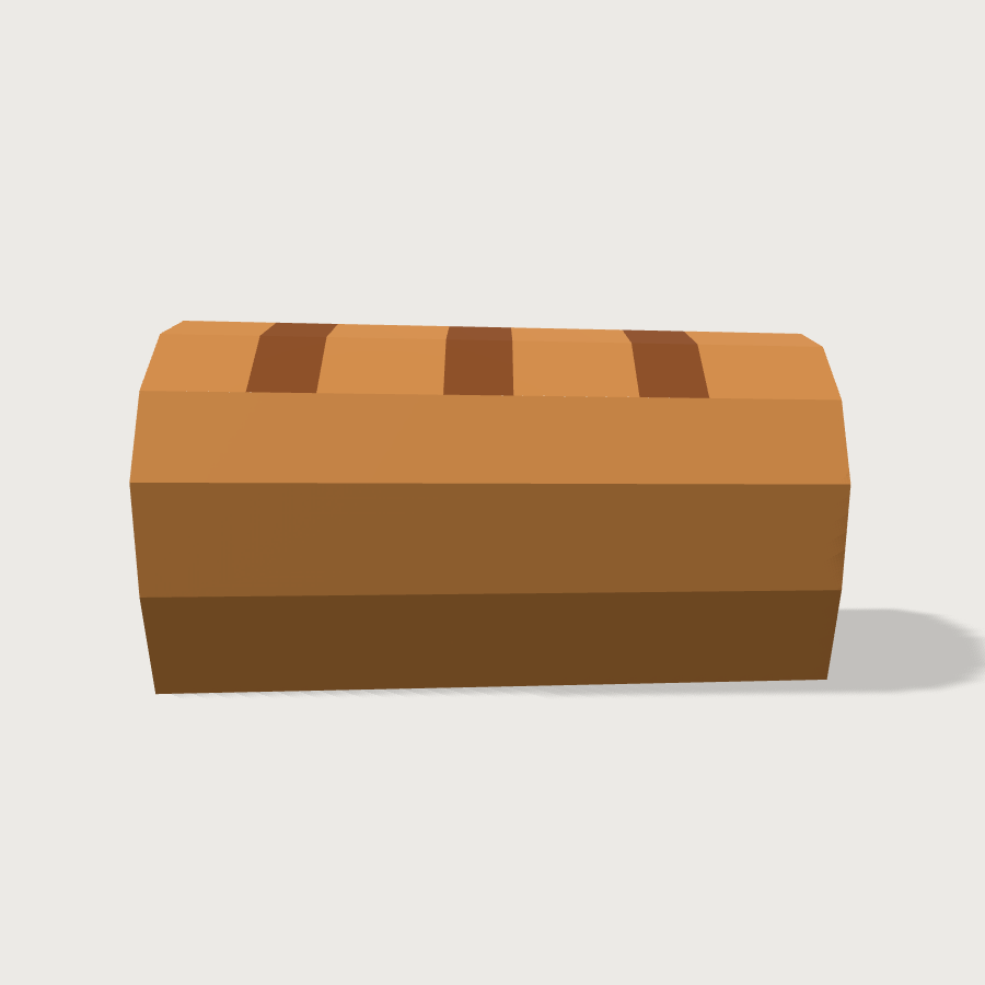 Bread Loaf low-poly 3D model, right render
