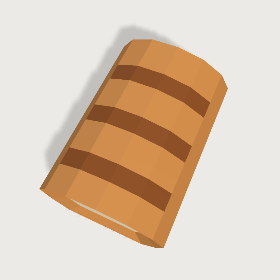 Bread Loaf low-poly 3D model, top render