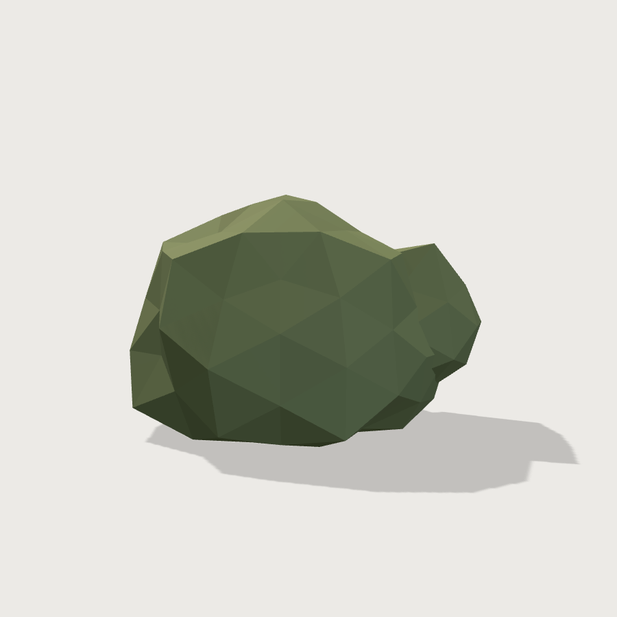 Bush low-poly 3D model, back render
