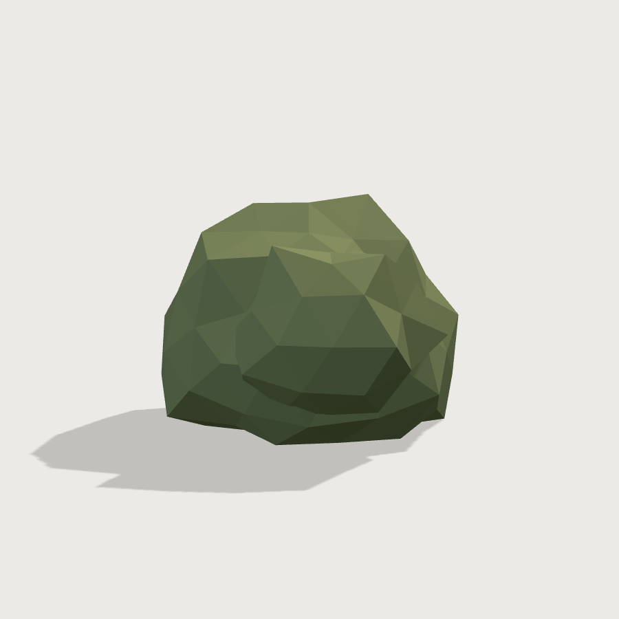 Bush low-poly 3D model, left render