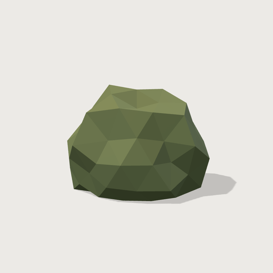 Bush low-poly 3D model, right render