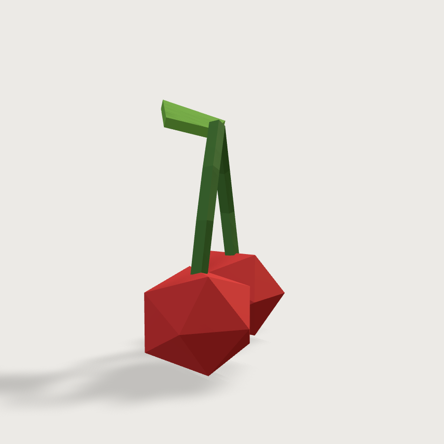Cherry Pair low-poly 3D model, left render