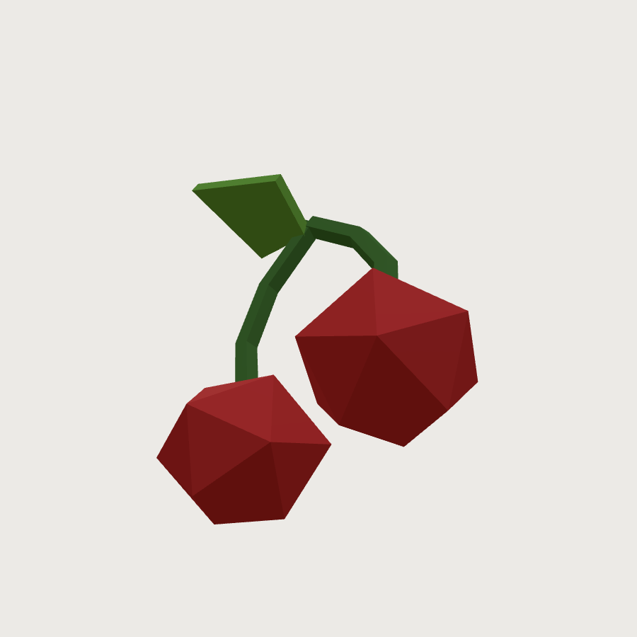 Cherry Pair low-poly 3D model, low back render