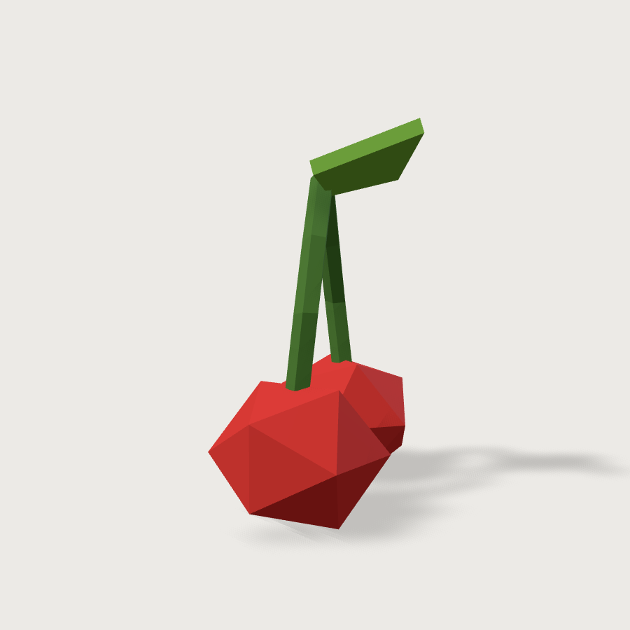 Cherry Pair low-poly 3D model, right render