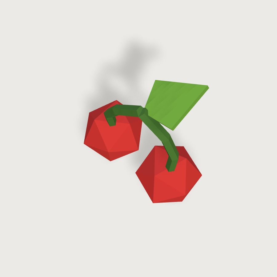 Cherry Pair low-poly 3D model, top render