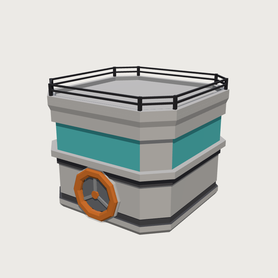Command Center low-poly 3D model