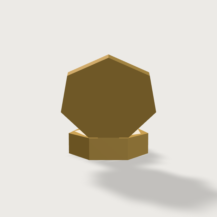 Compass low-poly 3D model, back render