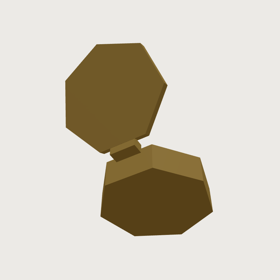 Compass low-poly 3D model, low back render