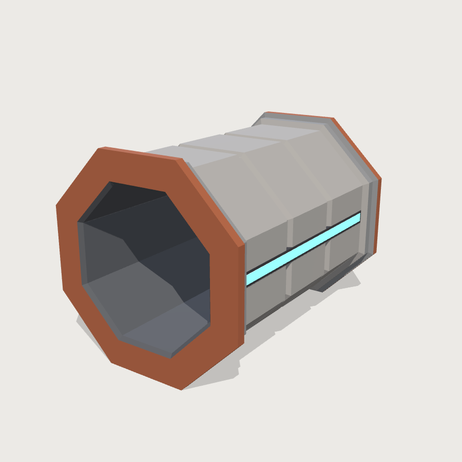 Corridor Section low-poly 3D model
