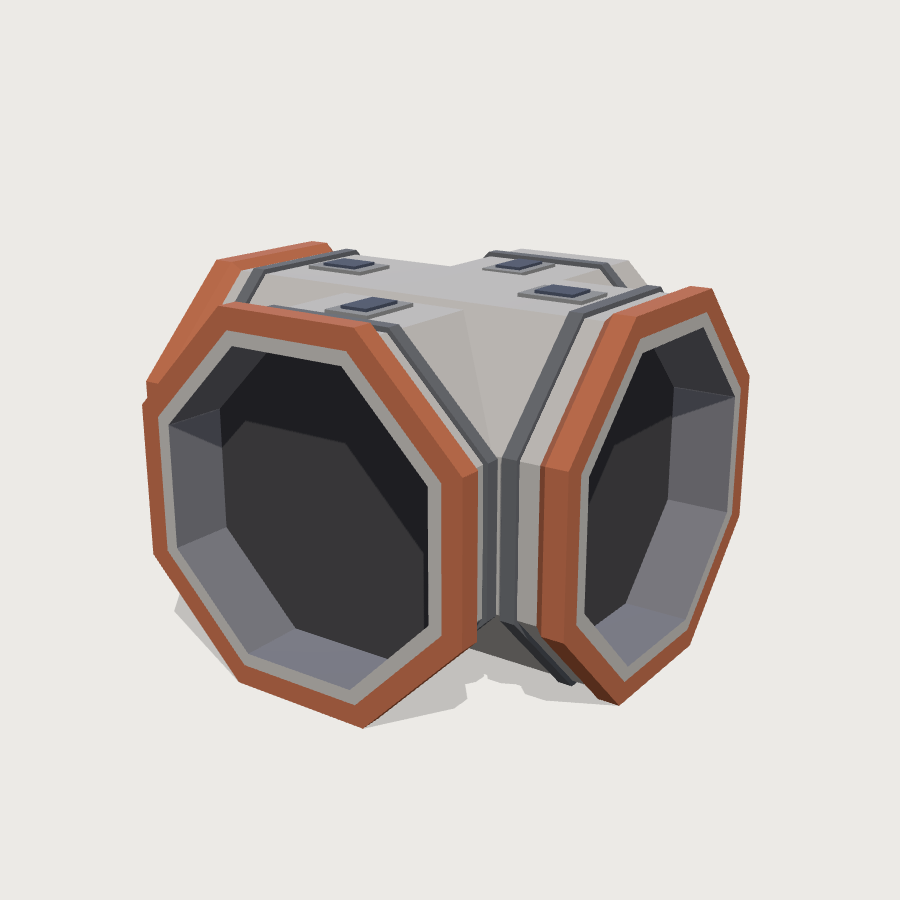 Corridor T Junction low-poly 3D model