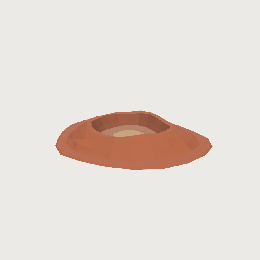 Crater Terrain Blob low-poly 3D model