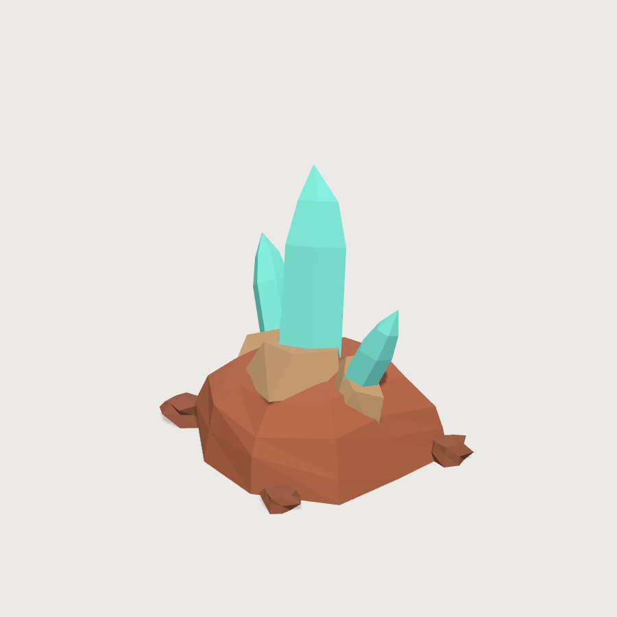 Crystal Cluster low-poly 3D model