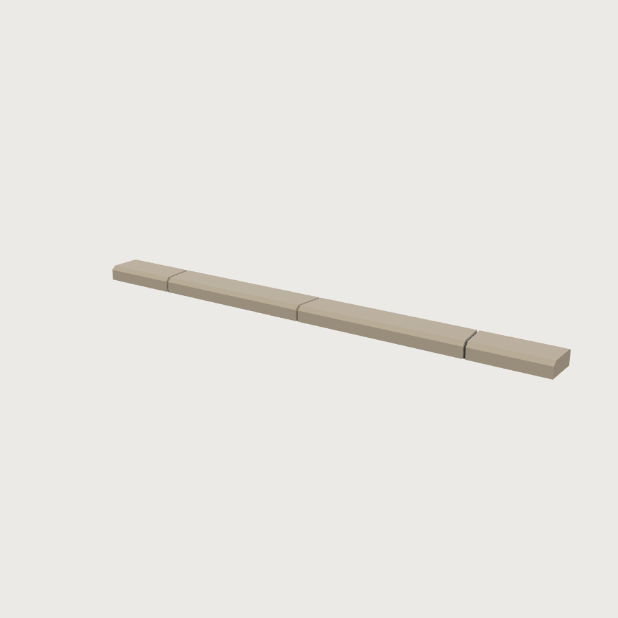 Curb Strip low-poly 3D model