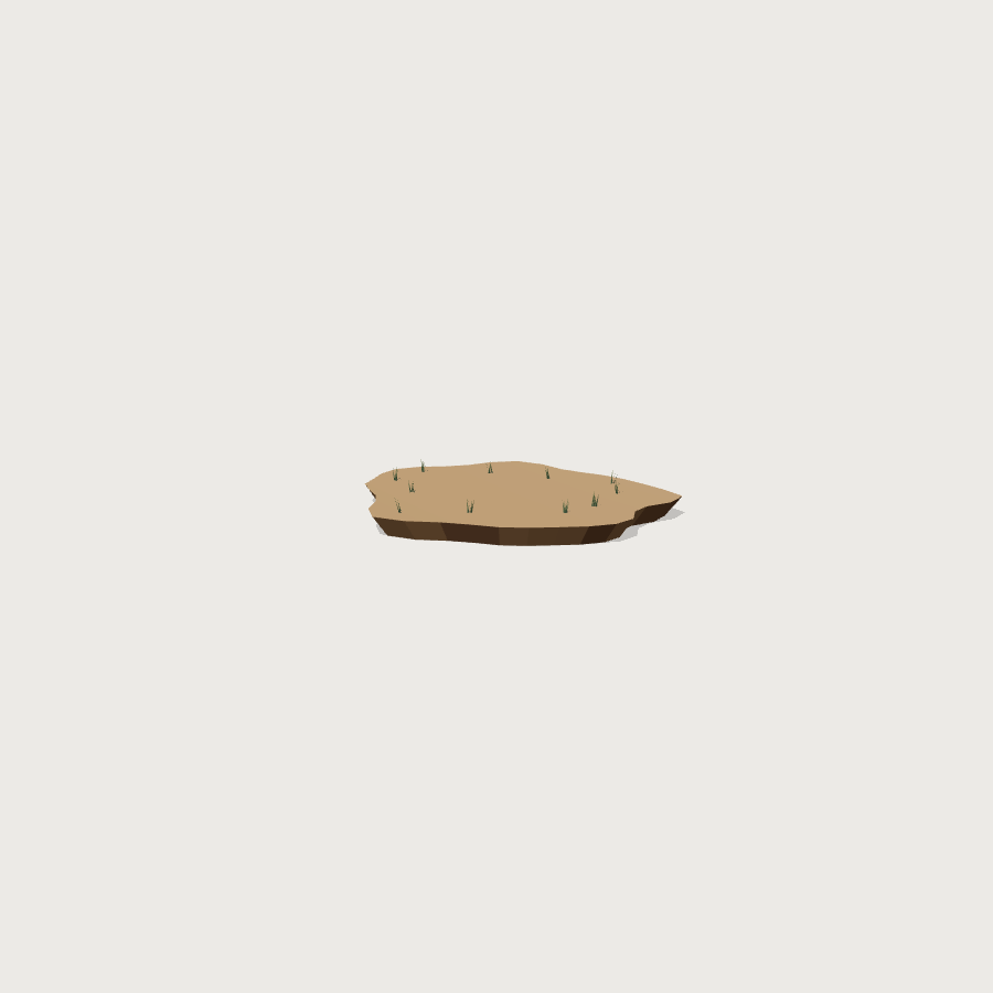 Dirt Terrain Blob low-poly 3D model, detail render
