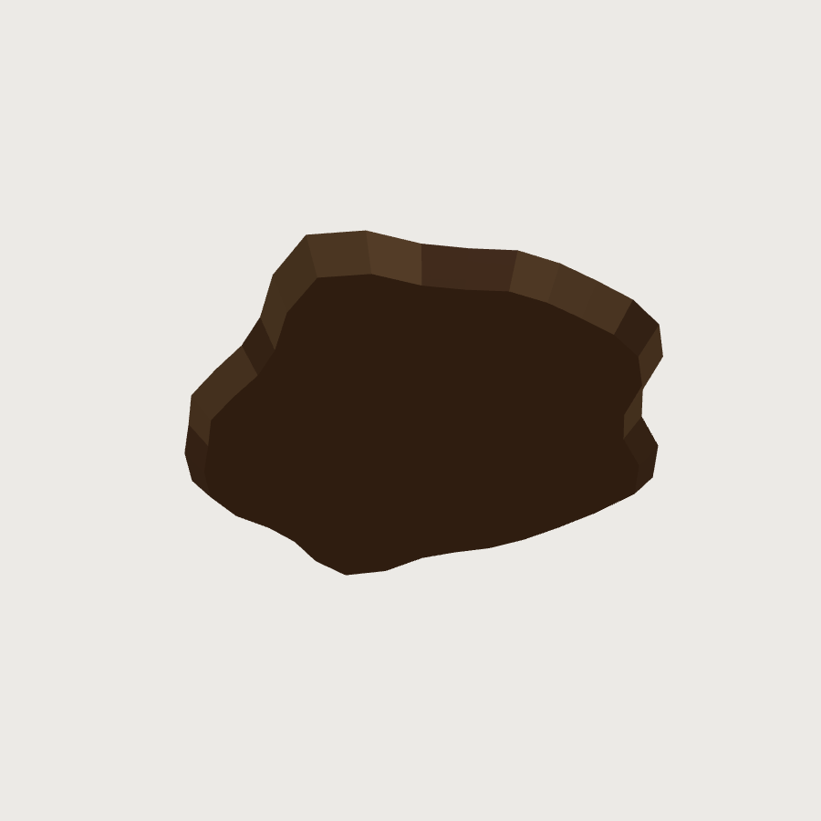 Dirt Terrain Blob low-poly 3D model, low render