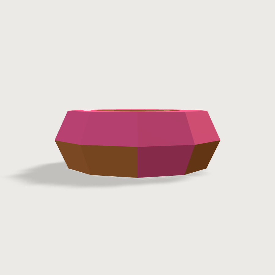 Donut low-poly 3D model, left render