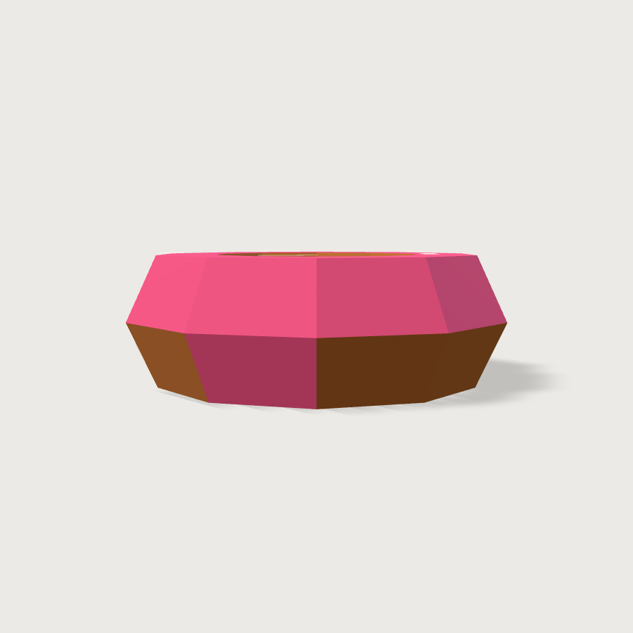 Donut low-poly 3D model, right render