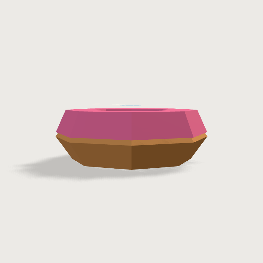 Donut low-poly 3D model, left render