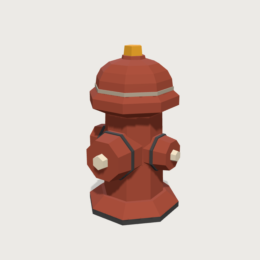 Fire Hydrant low-poly 3D model