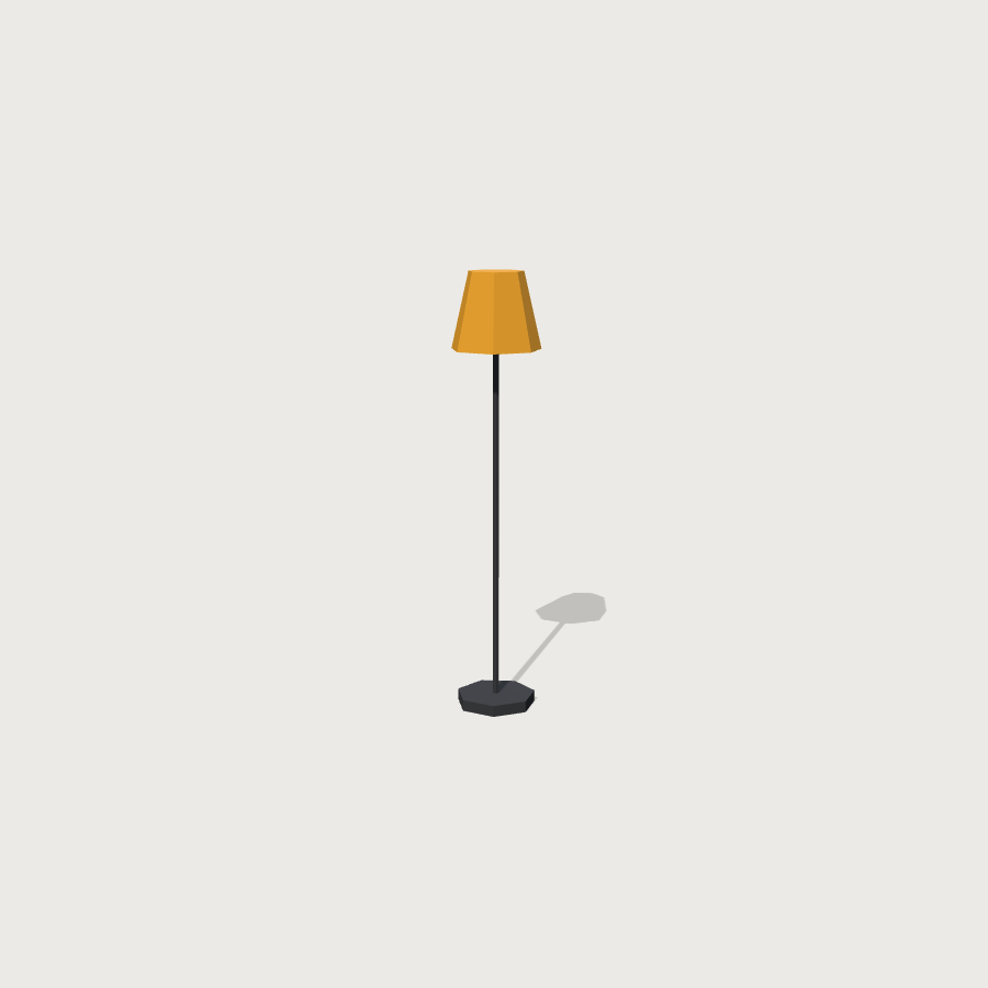 Floor Lamp low-poly 3D model, detail render