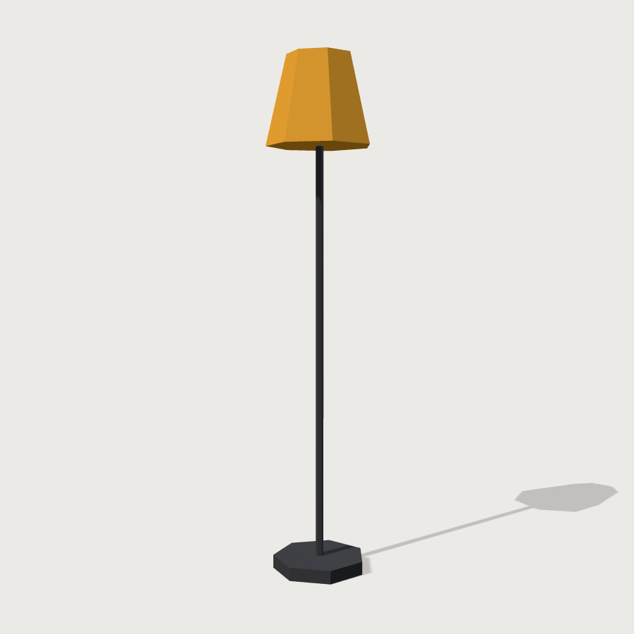 Floor Lamp low-poly 3D model, right render