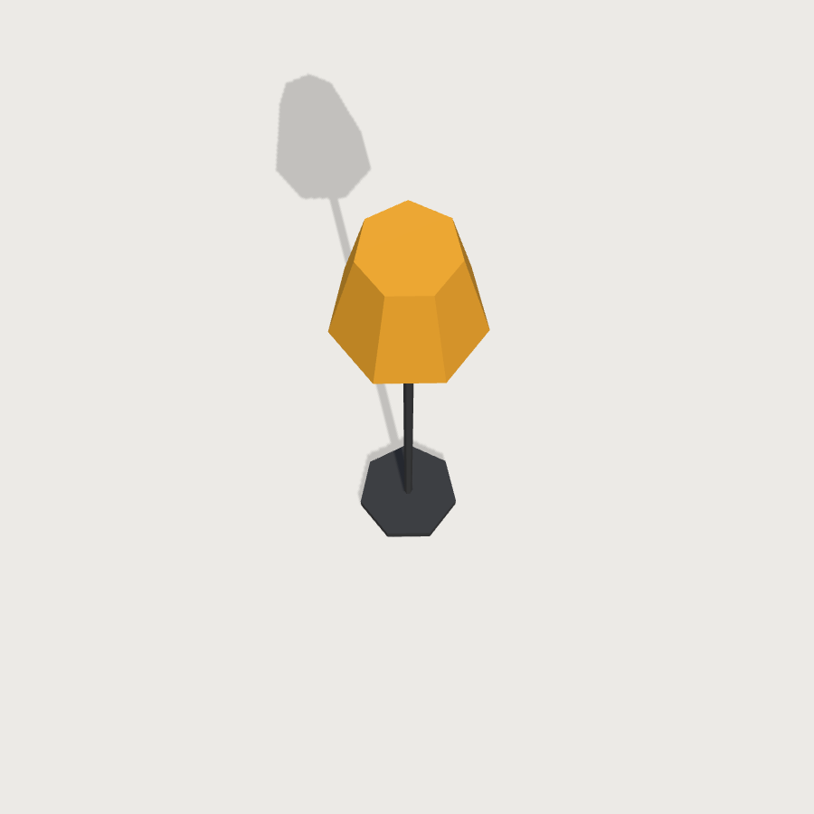 Floor Lamp low-poly 3D model, top render