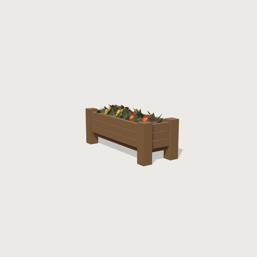 Flower Planter low-poly 3D model, detail render