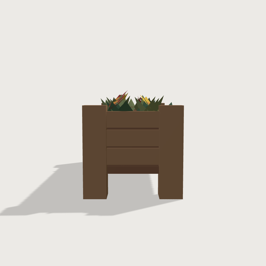 Flower Planter low-poly 3D model, left render