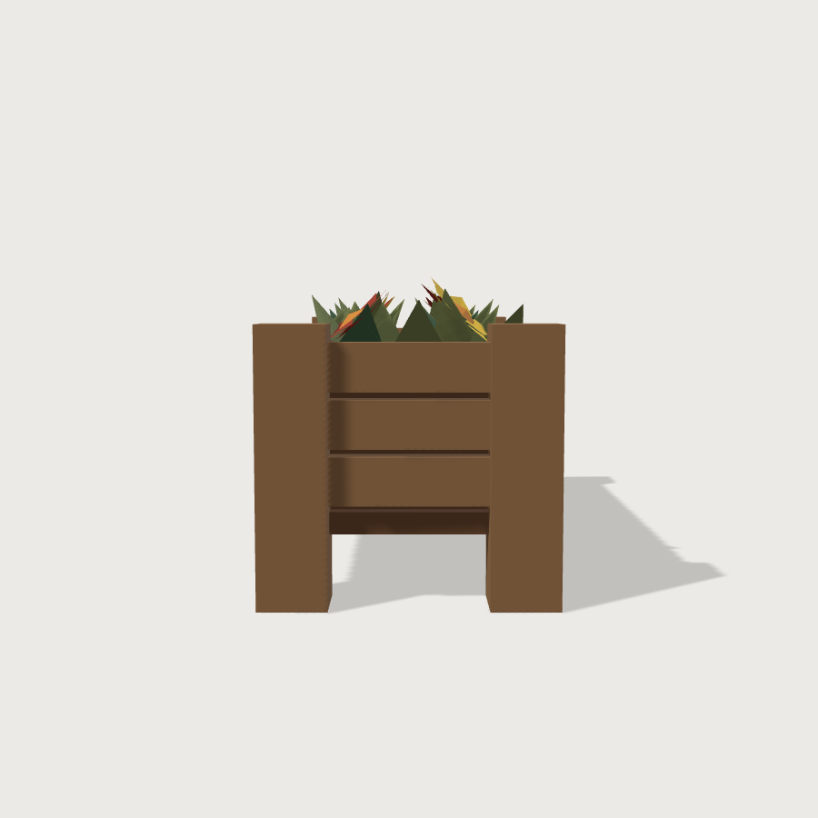Flower Planter low-poly 3D model, right render