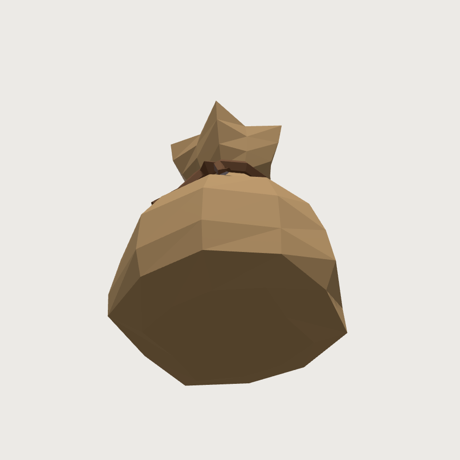 Grain Sack low-poly 3D model, low render