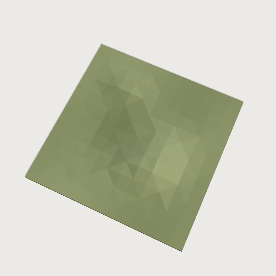 Grass Ground Tile low-poly 3D model, top render